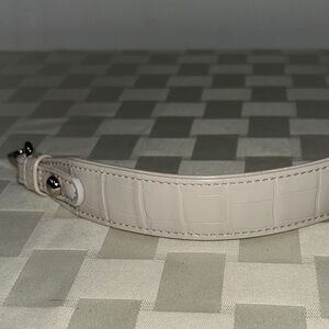 Cream Croc-Embossed Bag Strap